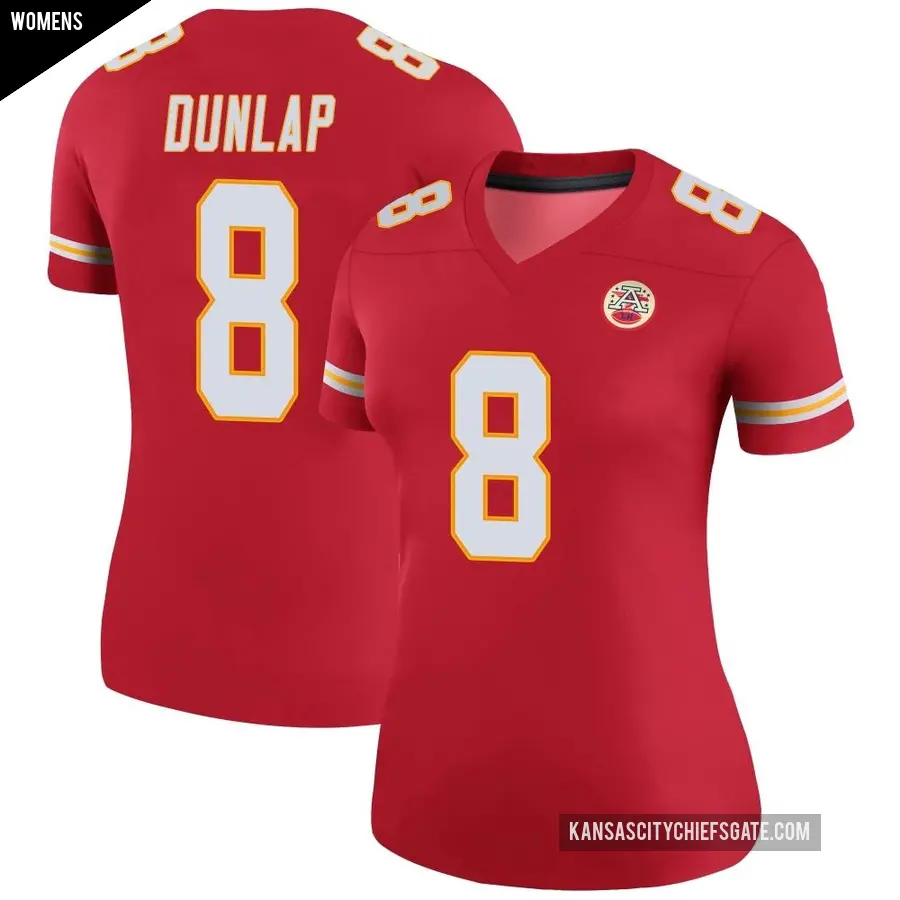 Women's Kansas City Chiefs ＃8 Carlos Dunlap Red Legend Color Rush Jersey