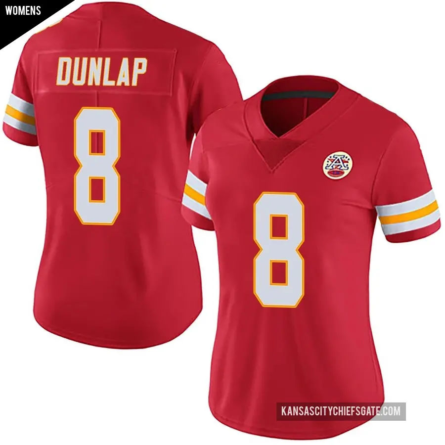 Women's Kansas City Chiefs ＃8 Carlos Dunlap Red Limited Team Color Vapor Untouchable Jersey