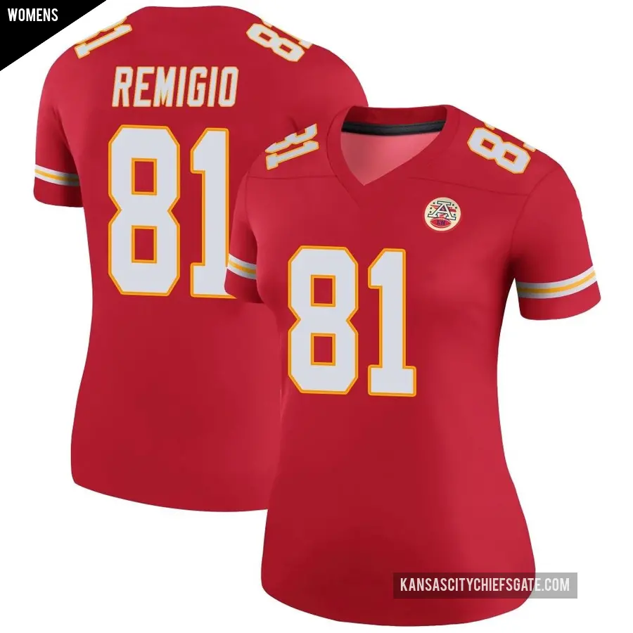 Women's Kansas City Chiefs ＃81 Nikko Remigio Red Legend Color Rush Jersey