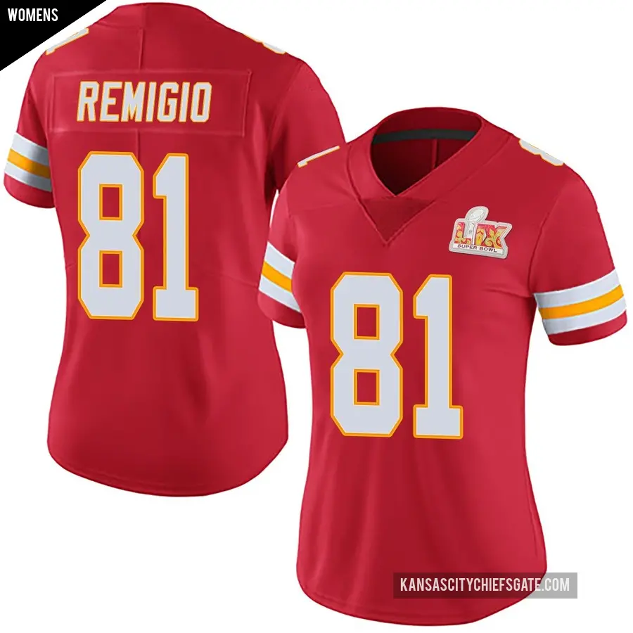 Women's Kansas City Chiefs ＃81 Nikko Remigio Red Limited Team Color Vapor Untouchable Super Bowl LIX Jersey