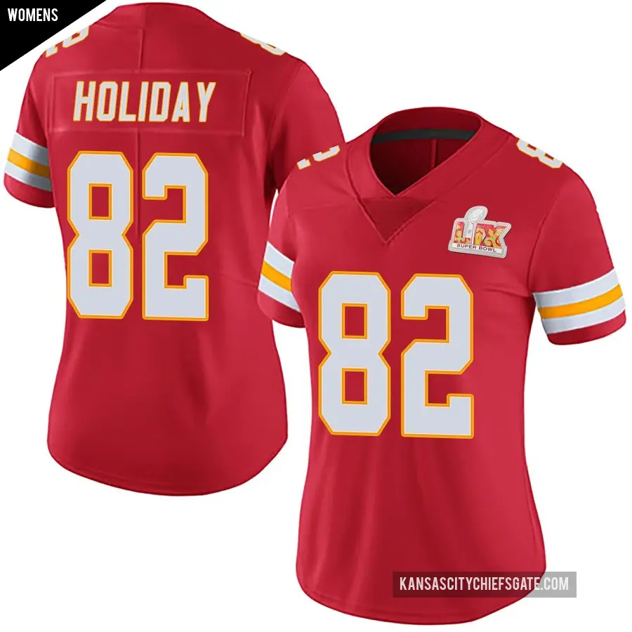 Women's Kansas City Chiefs ＃82 Jimmy Holiday Red Limited Team Color Vapor Untouchable Super Bowl LIX Jersey