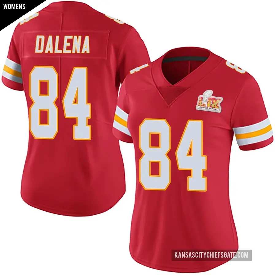 Women's Kansas City Chiefs ＃84 Mac Dalena Red Limited Team Color Vapor Untouchable Super Bowl LIX Jersey
