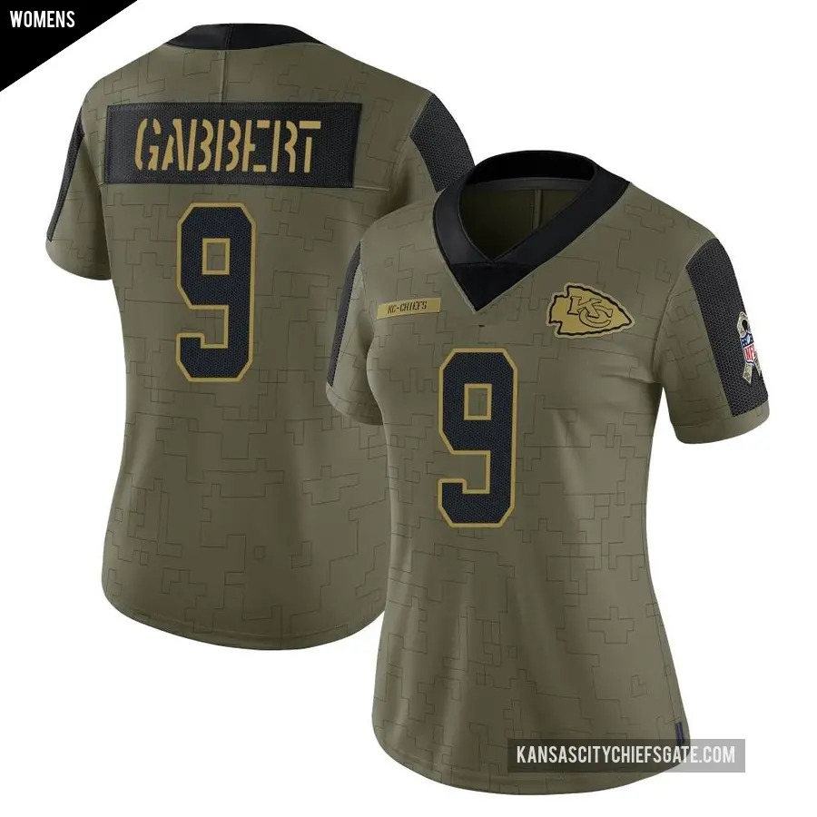 Women's Kansas City Chiefs ＃9 Blaine Gabbert Olive Limited 2021 Salute To Service Jersey