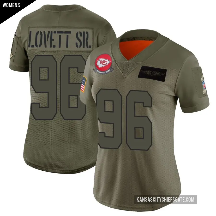 Women's Kansas City Chiefs ＃96 Fabien Lovett Sr. Camo Limited 2019 Salute to Service Jersey