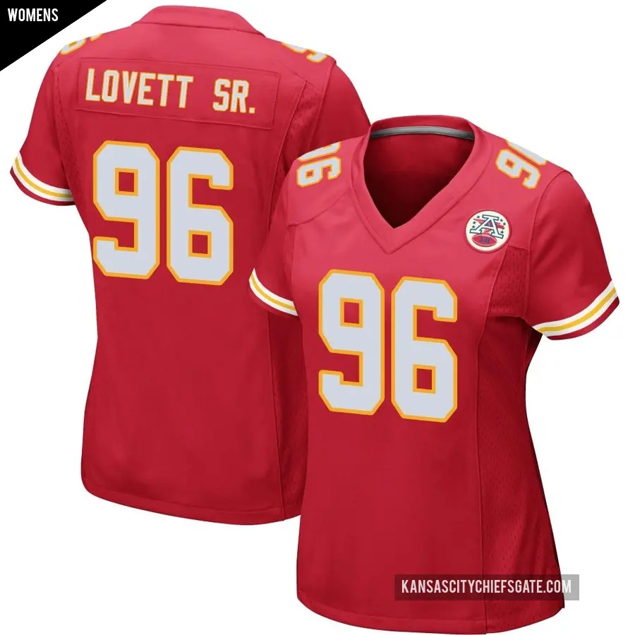 Women's Kansas City Chiefs ＃96 Fabien Lovett Sr. Red Game Team Color Jersey
