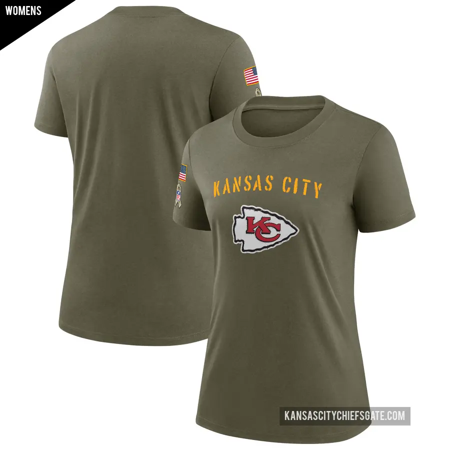 Women's Kansas City Chiefs Olive Legend 2022 Salute To Service T-Shirt