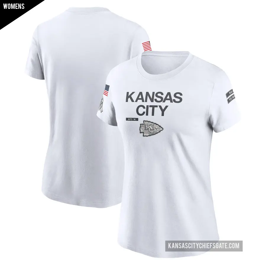 Women's Kansas City Chiefs White Legend 2024 Salute To Service Performance T-Shirt