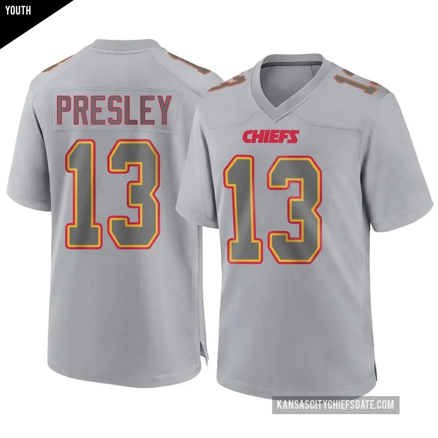 Youth Kansas City Chiefs ＃13 Hal Presley Gray Game Atmosphere Fashion Jersey