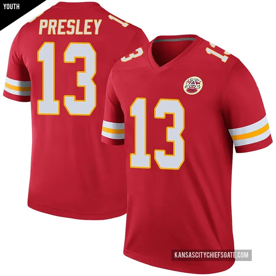 Youth Kansas City Chiefs ＃13 Hal Presley Red Legend Color Rush Jersey