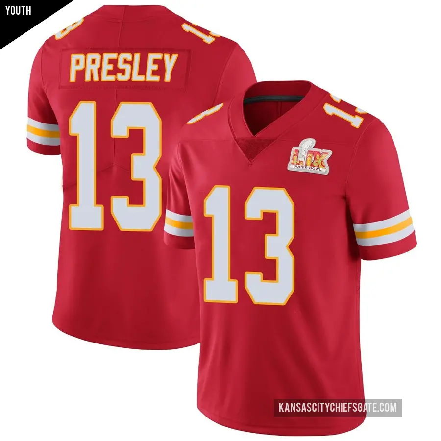 Youth Kansas City Chiefs ＃13 Hal Presley Red Limited Team Color Vapor Untouchable Super Bowl LIX Jersey