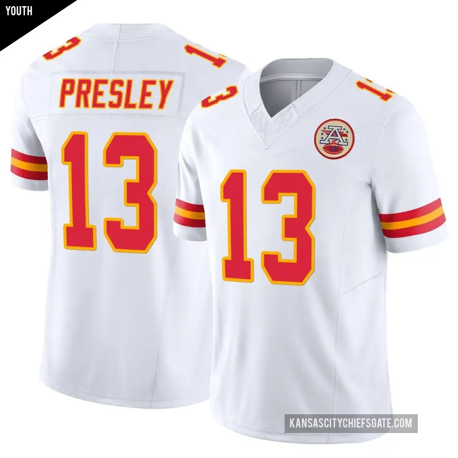 Youth Kansas City Chiefs ＃13 Hal Presley White Limited Vapor F.U.S.E. Jersey