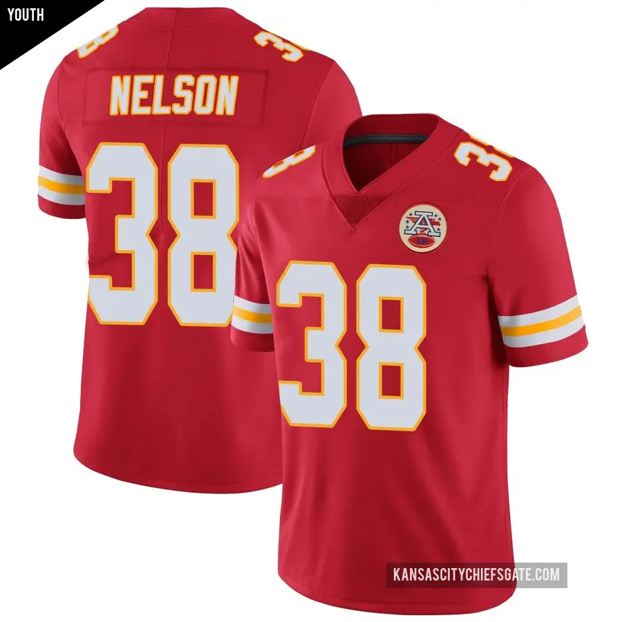 Youth Kansas City Chiefs ＃38 Steven Nelson Red Limited Team Color Vapor Untouchable Jersey