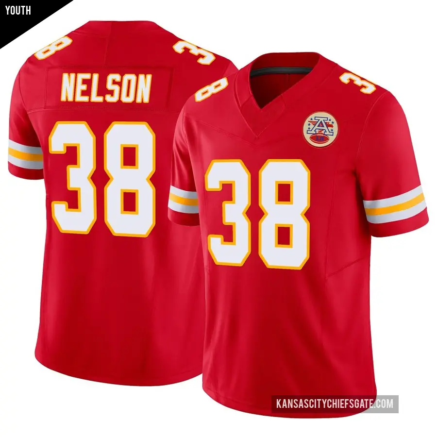 Youth Kansas City Chiefs ＃38 Steven Nelson Red Limited Vapor F.U.S.E. Jersey