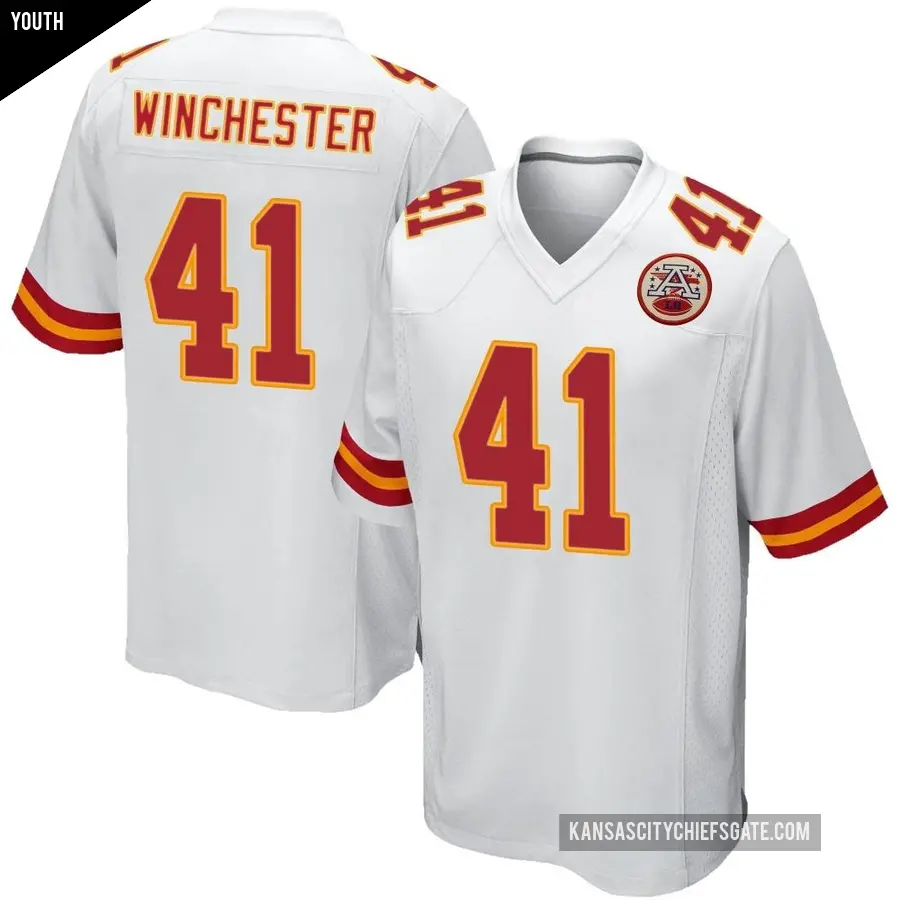 Youth Kansas City Chiefs ＃41 James Winchester White Game Jersey