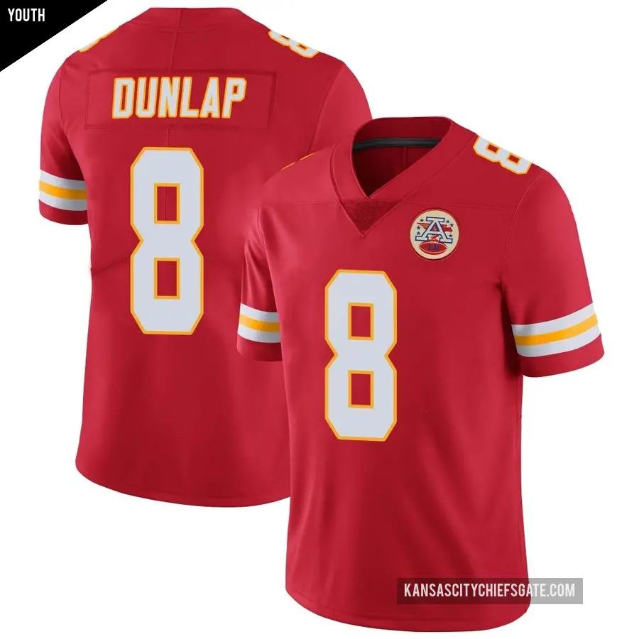 Youth Kansas City Chiefs ＃8 Carlos Dunlap Red Limited Team Color Vapor Untouchable Jersey