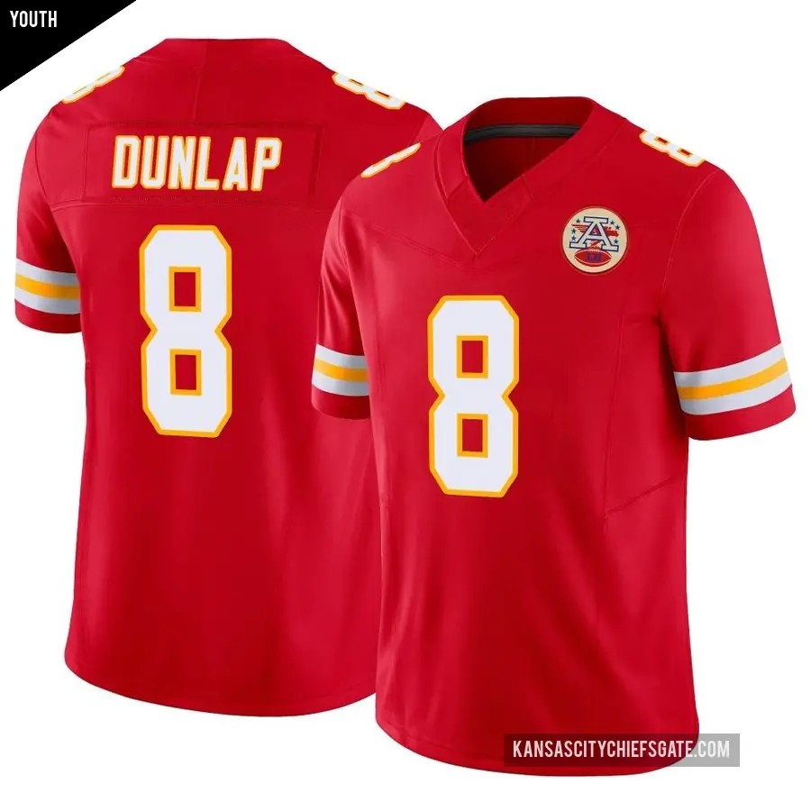 Youth Kansas City Chiefs ＃8 Carlos Dunlap Red Limited Vapor F.U.S.E. Jersey
