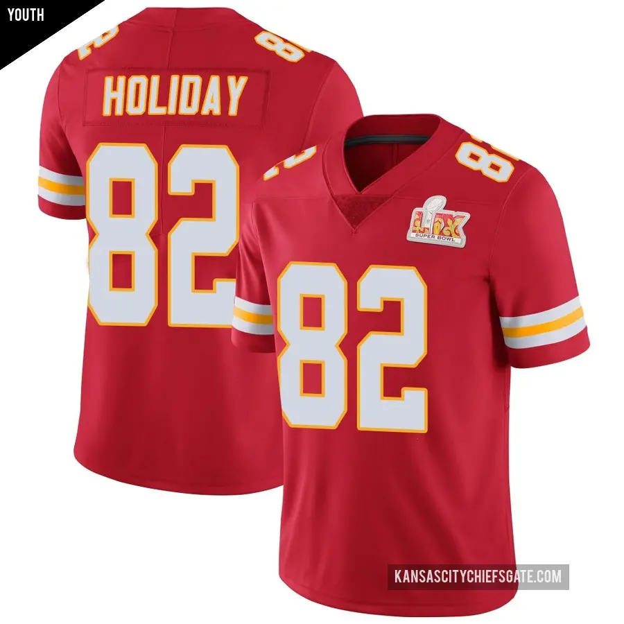 Youth Kansas City Chiefs ＃82 Jimmy Holiday Red Limited Team Color Vapor Untouchable Super Bowl LIX Jersey